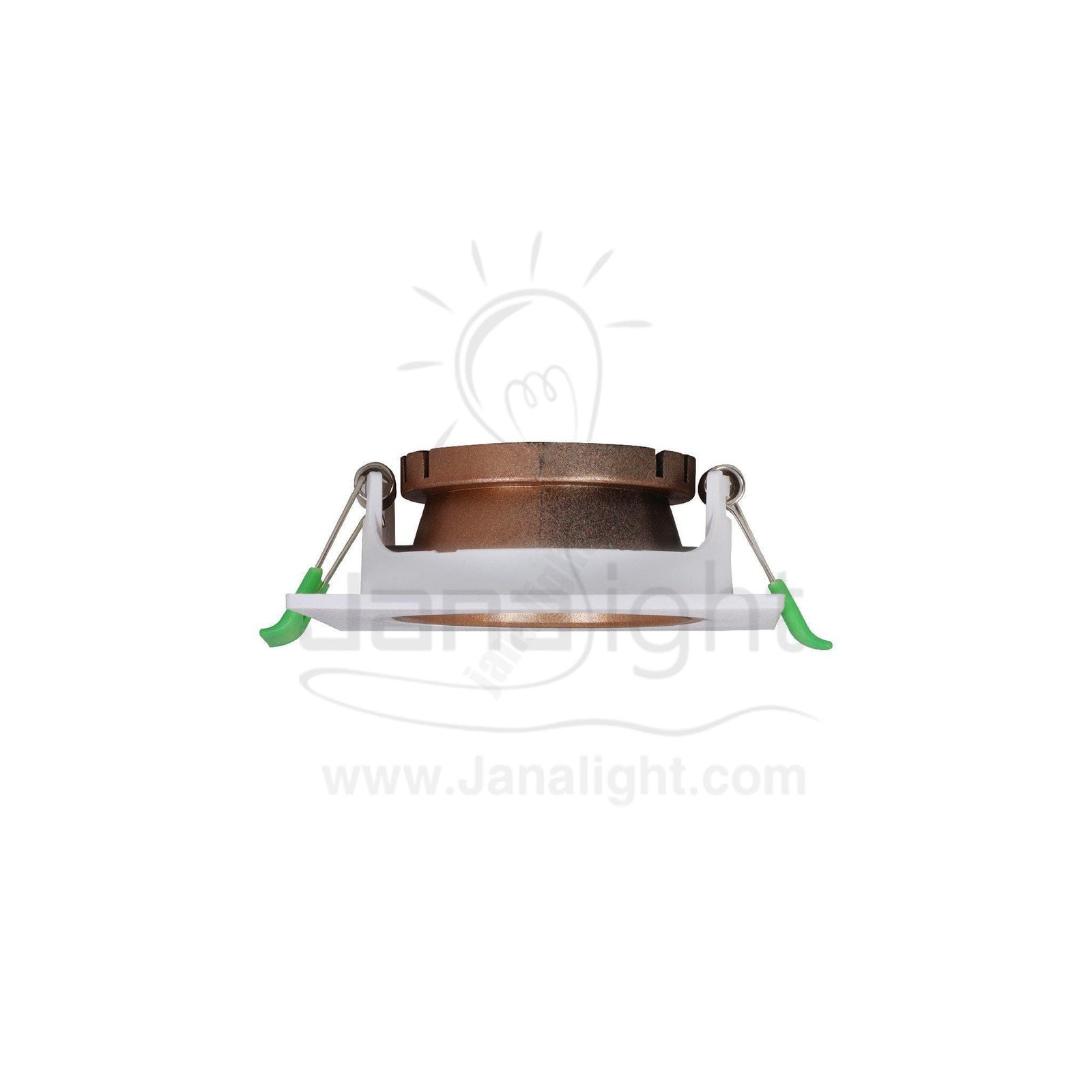 سبوت لايت فارغ متحرك مربع بلاستك ابيض روزجولد مط جنى لايت JN404 single square matt white & rose gold Spotlight frame